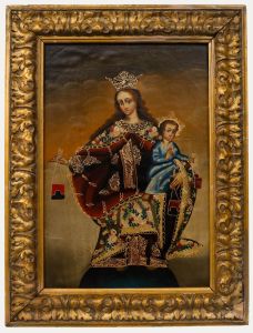 Cuzco School 19th Century Oil - Our Lady of Mount Carmel