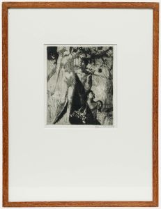 Jean Donnay (1897-1992) - Framed 20th Century Etching, Adam and Eve