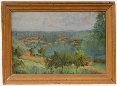 Arnold Pankraz Huber (1873-1953) - Early 20th Century Oil, Village in the Hills