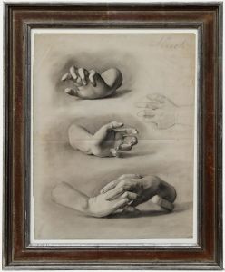 O. Muck (fl.1898-1907) - Early 20th Century Graphite Drawing, Hand Studies