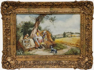 After Myles Birket Foster (1825-1899) - Watercolour, At the Wheatfield Gate
