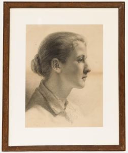 Madena Moore (fl.1880-1887) - Late 19th Century Graphite Drawing, Head Study