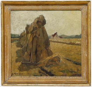 Oscar Coddron - Mid 20th Century Oil, Haystacks