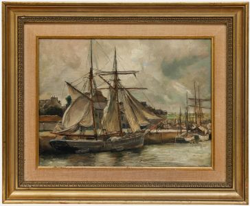 Frank Lewis Emanuel (1866-1948) - Framed Oil, An Iceland fisherman at Paimpol