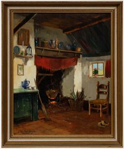 Willem Heijkoop (b.1942) - Framed 20th Century Oil, Sunlit Living Room