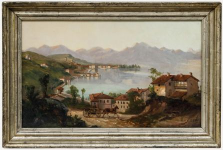 Attrib. Justine Seitz-Zeller (b.1856) - Oil, View of a Lake in Switzerland