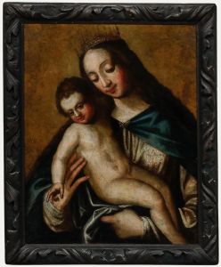 Spanish School 17th Century Oil - Queen of Heaven