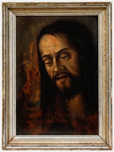 Framed Early 20th Century Oil - Portrait of Jesus Christ