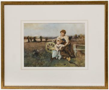Circle of William Lee Hankey (1869-1952) - Framed Watercolour, Seated in Field