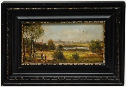 Miniature 1870 Oil - View of Munich