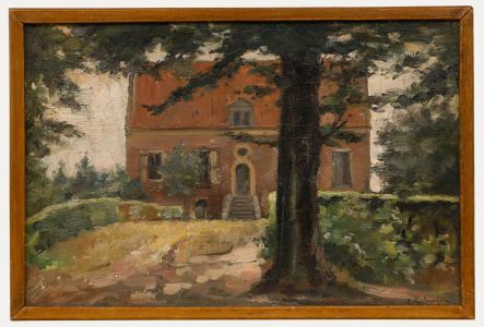 Cornelis Pouderoijen (1868-1948) - Framed Oil, At the Church Gate