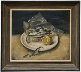 Ina Hooft (1894-1994) - Framed Mid 20th Century Oil, Sprat & Lemon