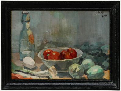Framed Early 20th Century Oil - Home Grown Lunch