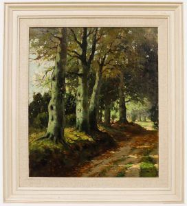 J. Bellaerd - Framed Mid 20th Century Oil, The Beech Avenue