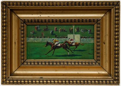Framed Early 20th Century Oil - At the Races