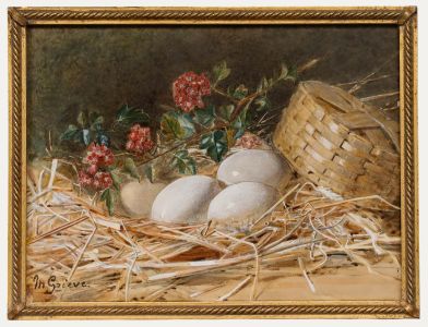 M. Grieve - Early 20th Century Watercolour, Eggs and Flowers