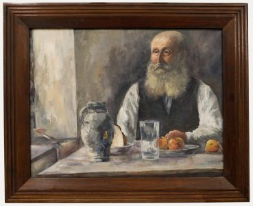 Framed Early 20th Century Oil - At the Dinner Table