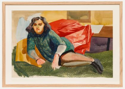 William Crosbie (1915-1999) - Mid 20th Century Watercolour, Girl in Green Tunic