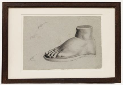 E. Gaubert - Framed Late 19th Century Graphite Drawing, Study of a Foot