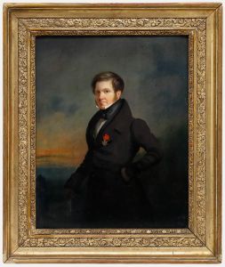 Romantic 19th Century Oil - French Gentlemen with Legion of Honour