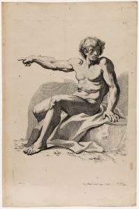 Jeremias Wolff (1667-1724) - 18th Century Engraving, Academic Figure Study 7.