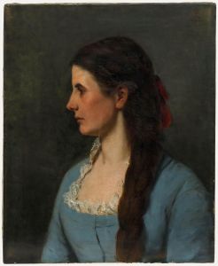 Rach Ludwig (1853-1933) - Munich School 1880 Oil, Portrait of a Young Woman