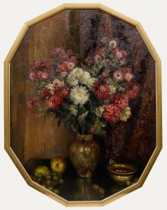 Early 20th Century Oil - Mallows and Asters