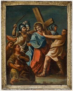 18th Century Oil - Jesus and His Tormentors