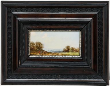 Framed Early 20th Century Oil - View from the Hilltop