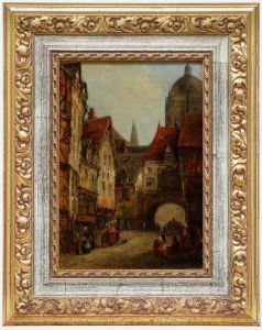 Charles Peter Pitt (1822-1895) - Framed 19th Century Oil, Le Gros-Horloge