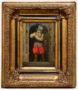 Framed 19th Century Oil - Smoke Break