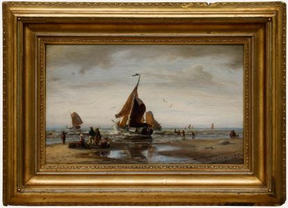 Friedrich Wilhelm Fabarius (1815-1900) - 1867 Oil, On the Shore