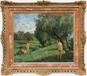 Jean Chaleyé - Early 20th Century Oil, The Bathers