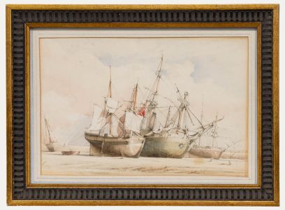 1824 Watercolour - Ships in the Yard