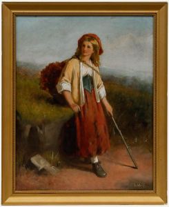 William F. Hardy (1877-1933) - Framed Late 19th Century Oil, Country Girl