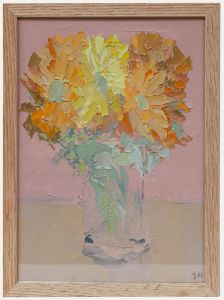 Bernard Myers (1925-2007) - Contemporary Oil, Flowers in a Glass Vase