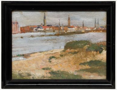 Framed Early 20th Century Oil - Bremen on the Weser