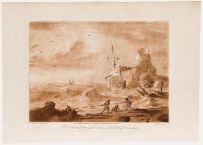 Richard Earlom after Claude Lorrain - 1774 Etching, A Storm off the Coast