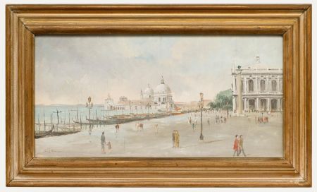 Paul Gunn (b.1934) - Framed 20th Century Oil, Riva degli Schiavoni, Venice