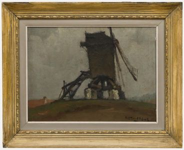 Piet Lippens (1890-1981) - Framed Oil, Mill on the Zandberg Zele