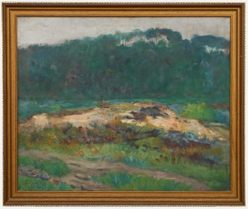 Impressionist Late 19th Century Oil - A Wooded Landscape
