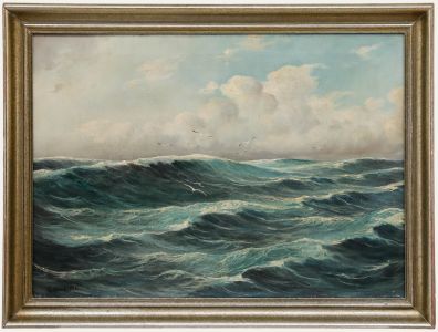 C. Loesch - Framed 1926 Oil, Rough Seas