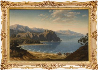 Fine Mid 19th Century Oil - Castle in the Cove