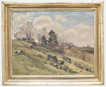 Hermann Ludwig Umgelter - Framed 1948 Oil, Rocky Hillside