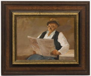 Benno Breyer - 1986 Oil, Newspaper Reader