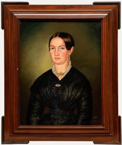 Math Koller - 1850 Oil, Lady in Black Satin