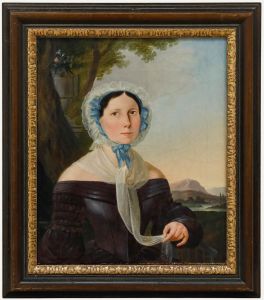 Biedermeier Period 1832 Oil - Lady of Refinement