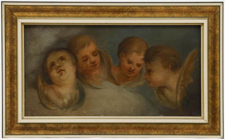 Philipp Rauch - Early 20th Century Oil, Heads of Cherubs
