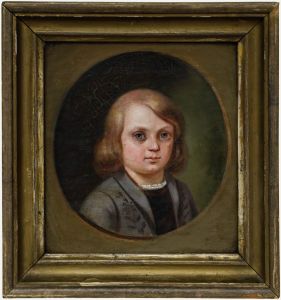 Biedermeier Period 1845 Oil - Blonde-haired boy
