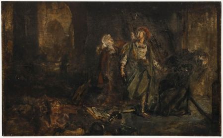 19th Century Oil - Fleeing the Fire